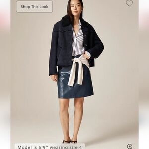 New J Crew Fairfax skirt in faux leather $248 Retail CQ251 Size 4